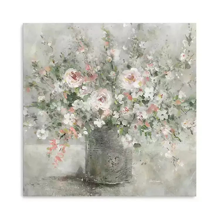 Kirklands Home Canvas Art|Felicitous Floral Canvas Art Print, 40X40 in. Gray