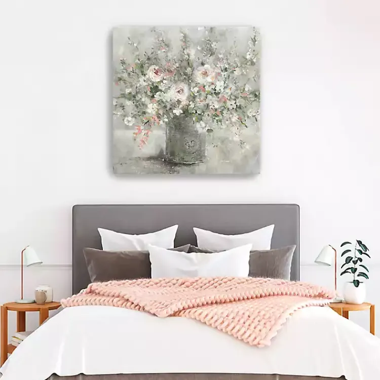 Kirklands Home Canvas Art|Felicitous Floral Canvas Art Print, 40X40 in. Gray