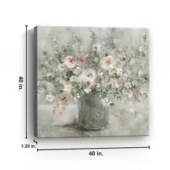 Kirklands Home Canvas Art|Felicitous Floral Canvas Art Print, 40X40 in. Gray