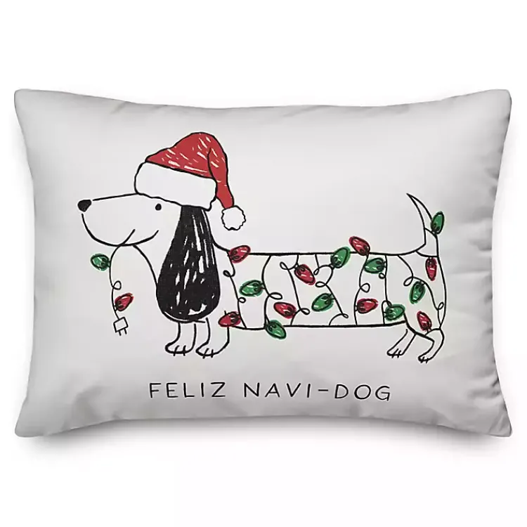 Online Feliz Navi-Dog Lumbar Pillow Christmas Pillows