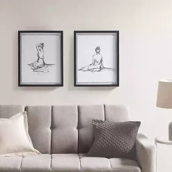 Kirklands Home Framed Art|Feminine Figures Framed Art Prints, Set of 2