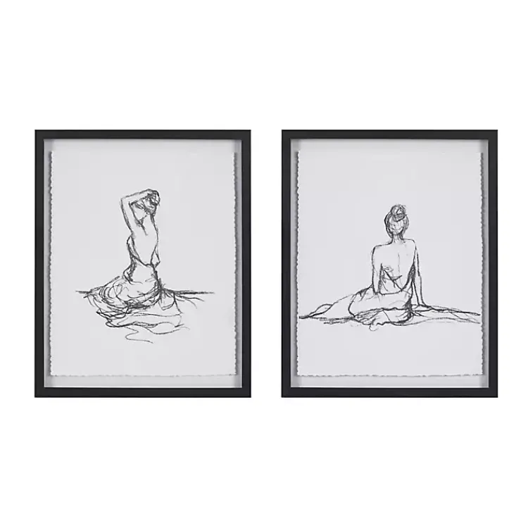 Kirklands Home Framed Art|Feminine Figures Framed Art Prints, Set of 2
