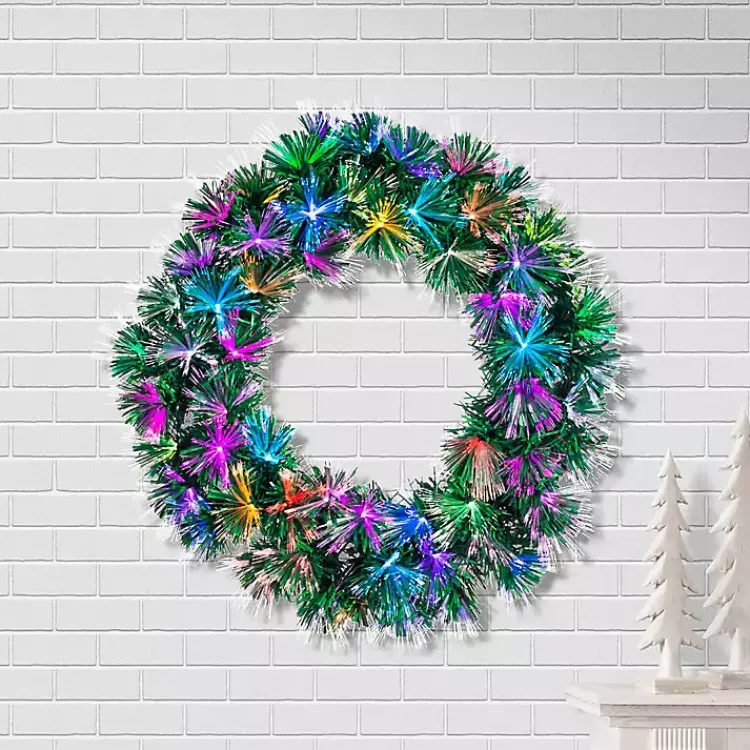 Clearance Fiber Optic Color Changing Christmas Wreath Christmas Wreaths
