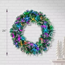 Clearance Fiber Optic Color Changing Christmas Wreath Christmas Wreaths