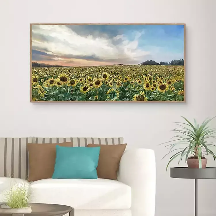 Kirklands Home Canvas Art|Field of Gold Framed Canvas Art Print Multi