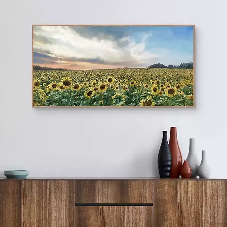 Kirklands Home Canvas Art|Field of Gold Framed Canvas Art Print Multi