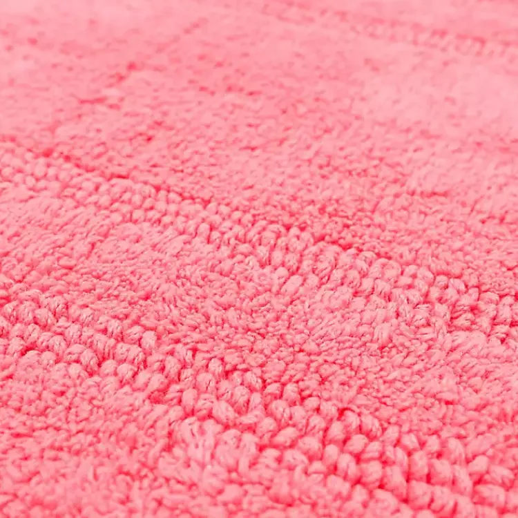 Kirklands Home Bathroom Rugs|Fiesta Plush Reversible Cotton Bath Mat, 60 in. Pink