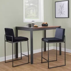 Kirklands Home Bar Stools & Counter Height Stools|Fiji Velvet Counter Stools, Set of 3 Black