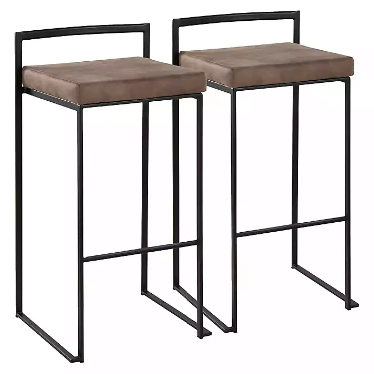 Kirklands Home Bar Stools & Counter Height Stools|Fiji Stackable Bar Stools, Set of 2 Brown