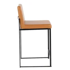 Kirklands Home Bar Stools & Counter Height Stools|Fiji Camel Faux Leather Counter Stools, Set of 2 Tan