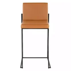 Kirklands Home Bar Stools & Counter Height Stools|Fiji Camel Faux Leather Counter Stools, Set of 2 Tan