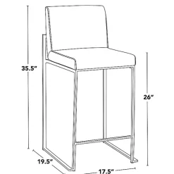 Kirklands Home Bar Stools & Counter Height Stools|Fiji Charcoal Upholstered Counter Stools, Set of 3 Gray