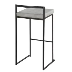 Kirklands Home Bar Stools & Counter Height Stools|Fiji Stackable Bar Stools, Set of 2 Gray