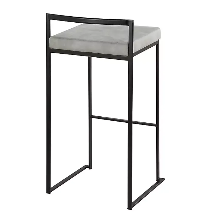 Kirklands Home Bar Stools & Counter Height Stools|Fiji Stackable Bar Stools, Set of 2 Gray