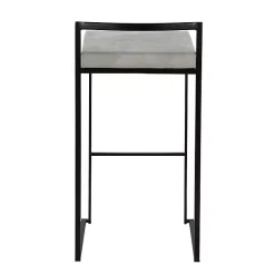 Kirklands Home Bar Stools & Counter Height Stools|Fiji Stackable Bar Stools, Set of 2 Gray