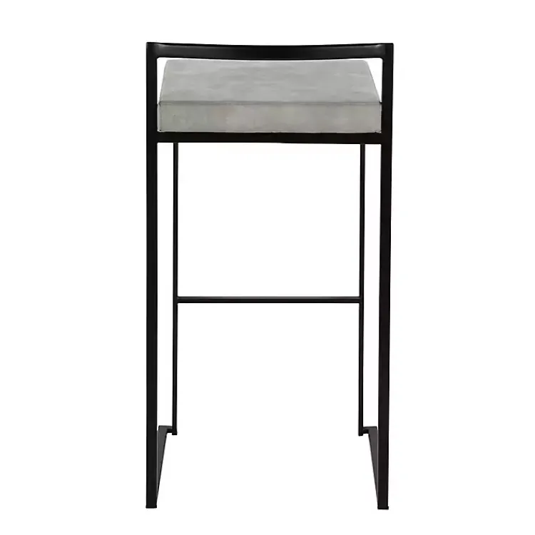 Kirklands Home Bar Stools & Counter Height Stools|Fiji Stackable Bar Stools, Set of 2 Gray