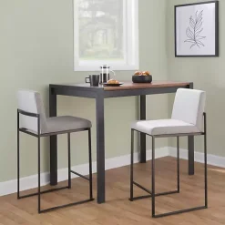 Kirklands Home Bar Stools & Counter Height Stools|Fiji Upholstered Counter Stools, Set of 3 Gray
