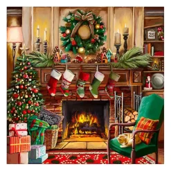 New Fireside Christmas Canvas Art Print Christmas Art & Wall Decor