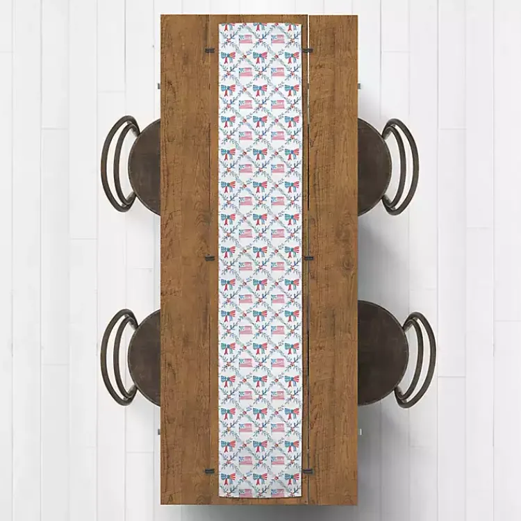 Kirklands Home Table Linens|Flags and Bows 4th of July Table Runner, 90 in.