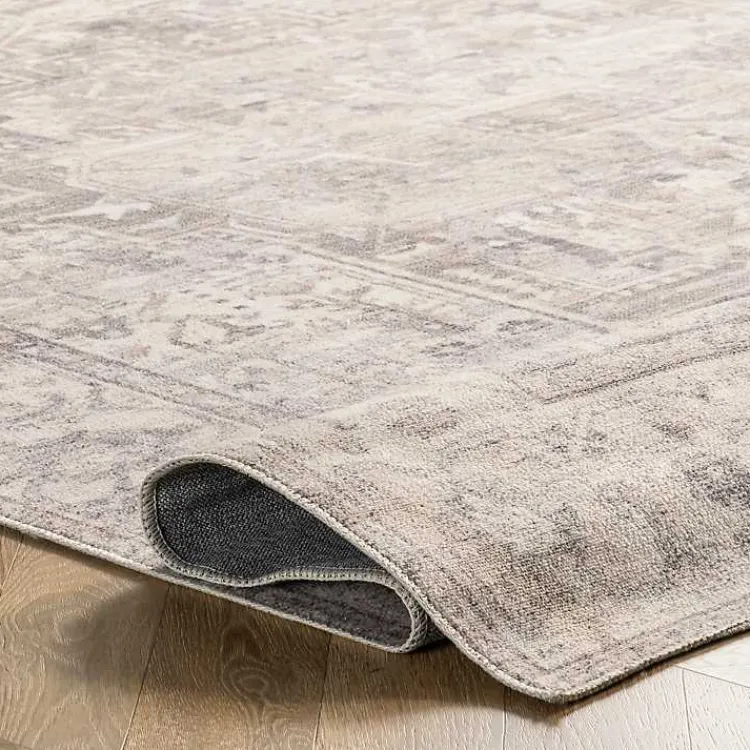 Kirklands Home Area Rugs|Flo Vintage Medallion Washable Area Rug, 5x8 Gray