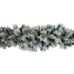 Clearance Flocked Angel Pine and Pinecones Garland Christmas Arrangements & Garland
