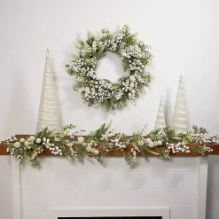 Best Flocked Eucalyptus and Pine Christmas Wreath Christmas Wreaths