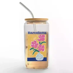 Kirklands Home Glassware & Drinkware|Floral Barcelona Glass Tumbler