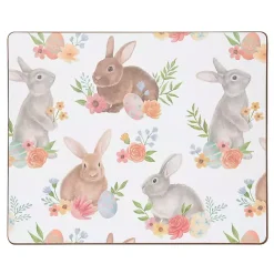 Online Floral Bunnies Hardboard Placemats, Set of 6 Easter Decorations