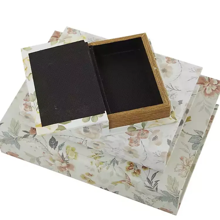 Outlet Floral Canvas Book Boxes, Set of 3 Baskets & Boxes