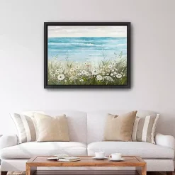 Kirklands Home Canvas Art|Floral Coast Black Framed Canvas Art Print