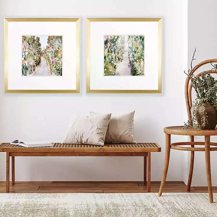 Kirklands Home Framed Art|Floral Garden Path Framed Art Prints, Set of
