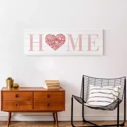 Floral Heart Home Canvas Art Print Valentines Day Decorations