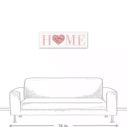Floral Heart Home Canvas Art Print Valentines Day Decorations