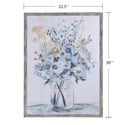 Kirklands Home Framed Art|Floral In A Jar II Framed Wall Art Print Blue
