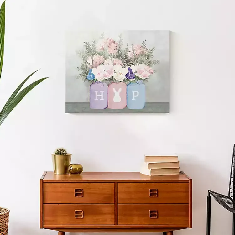 Sale Floral Mason Jars Hop Canvas Art Print Easter Decorations