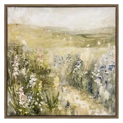 Kirklands Home Canvas Art|Floral Meadows Framed Canvas Art Prints, Set of 2 Green