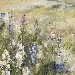 Kirklands Home Canvas Art|Floral Meadows Framed Canvas Art Prints, Set of 2 Green