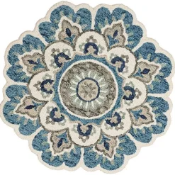 Kirklands Home Area Rugs|Floral Round Edged Area Rug, 6 ft.