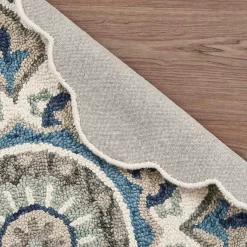 Kirklands Home Area Rugs|Floral Round Edged Area Rug, 6 ft.