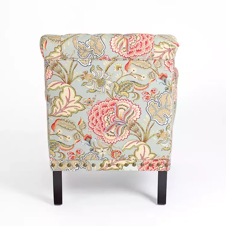 Kirklands Home Accent Chairs|Floral Tufted Rebecca Accent Chair Pink