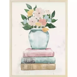 Kirklands Home Framed Art|Floral Vase on Books Framed Art Print