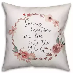 Floral Wreath Spring Pillow Easter Decorations