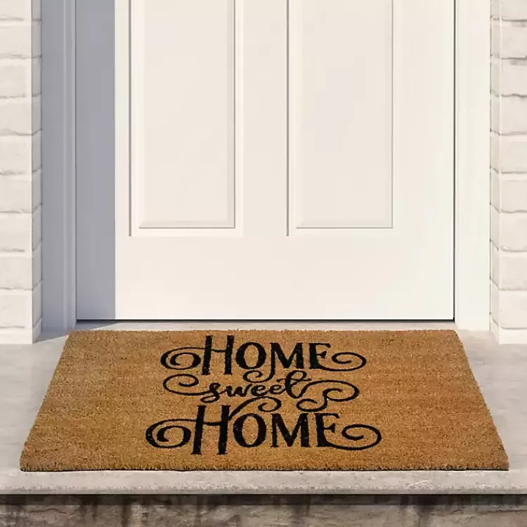 Kirklands Home Doormats|Flourish Script Home Sweet Home Coir Doormat