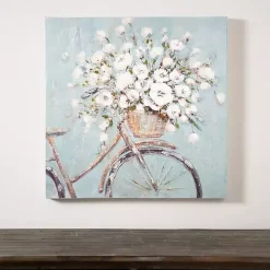 Kirklands Home Canvas Art|Flower Basket on Bike Canvas Art Print
