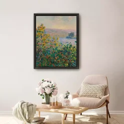 Kirklands Home Canvas Art|Flower Beds at Vetheuil Framed Canvas Art Print Multi