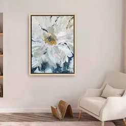 Kirklands Home Canvas Art|Flower Details Framed Canvas Art Print White