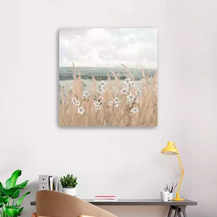 Kirklands Home Canvas Art|Flower Wheat Shore Canvas Art Print, 30x30 in.