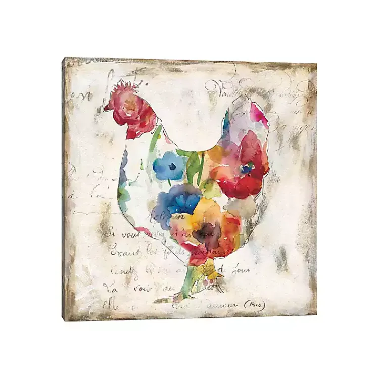 Kirklands Home Canvas Art|Flowered Hen Canvas Art Print Multicolor