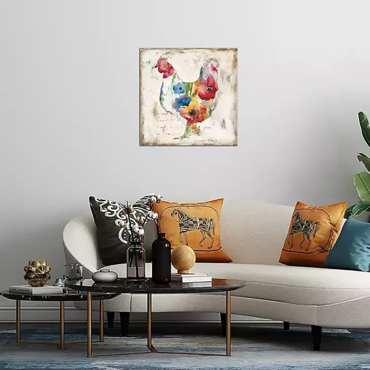 Kirklands Home Canvas Art|Flowered Hen Canvas Art Print Multicolor