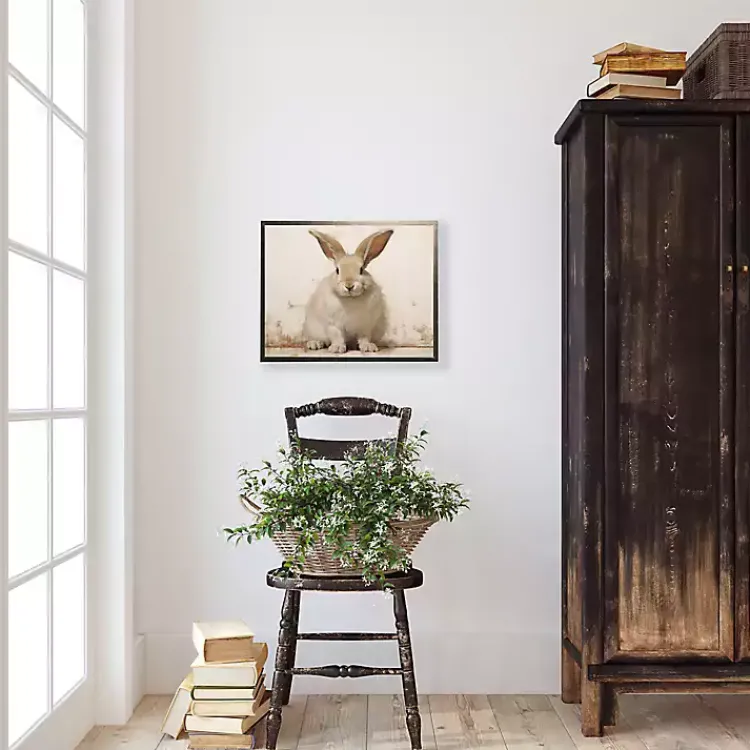 Clearance Fluffy Bunny Framed Art Print Easter Decorations